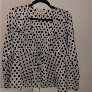 Rachel Antonoff Polka Dot Front Tie Top